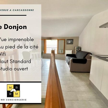 Le Donjon - Vue Cite Pied Cite Medievale Neuf Carcassonne Exteriör bild