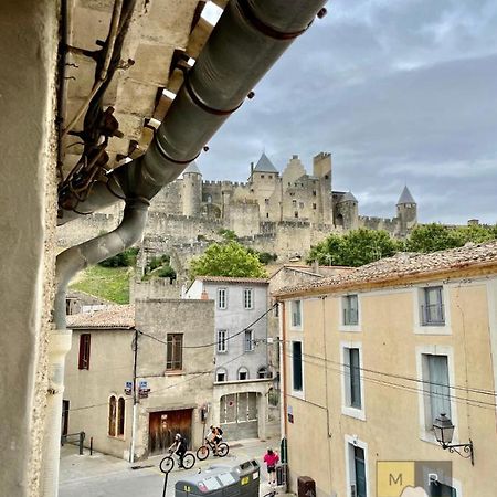 Le Donjon - Vue Cite Pied Cite Medievale Neuf Carcassonne Exteriör bild
